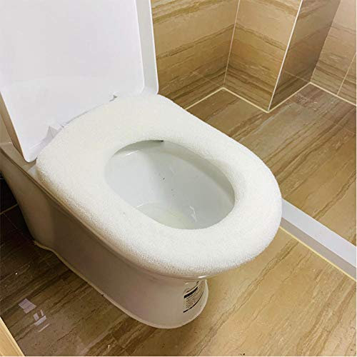 Toilet Seat Cover Pads,Cover Pads Warm Toilet Seat Cushion,Universal Thick Plush Toilet seat,Universal Size Toilet Seat Cover Mat(White)
