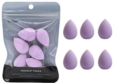 6Pcs Mini Makeup Sponge Small Beauty Sponge Blender Set For Foundation, Powder, Concealer Highlight, And Eye Shadow