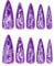 3D Textured Full Covers Stick On Nails Long Stilettos False Nails Halloween Artificial Nails Glitters Press On Nails