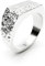 JVillion Abstrakter Silberring Herren Schmuck Siegelring Streetwear Modeschmuck Geschenkidee Männer (60mm - M)
