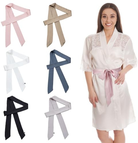 WEBEEDY 6 Farben Satin Bademantel Gürtel Ersatz Unisex Weicher Pyjama Gürtel Bademantel Gürtel Ersatz Taillengürtel Brautkleid Schärpe Gürtel Spezielle Anlässe Accessoires 190x5cm