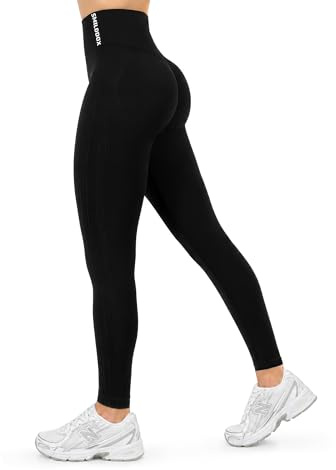 SMILODOX Leggings Damen Sonnia, Stretch Fit mit V-Shape Kontur & Scrunch-Effekt, Figurformender Shaped Fit, Seamless High Waist, mit gesticktem Logo, ideal für Training, Yoga & Alltag