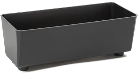 LAMELA Rechteckiger Pflanzkasten mit eleganten Füßen – Schwarzer Blumenkübel aus robustem Kunststoff 37x17 cm, 6L – Wetterfest & Pflegeleicht - für Innen & Außen, Schwarz