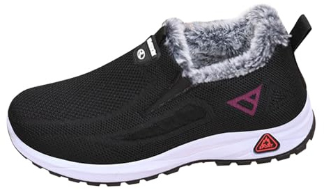 Baskets Femme Chaussures d'hiver Orthopédiques Baskets de Sport Course sans Lacets Doublure Chaude Polaire Confortables Semelle Antidérapant Légères Fitness Sneakers