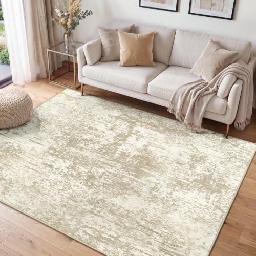 INOVADAY Abstrakt Waschbarer Teppich 120x180 cm Beige