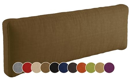 sunnypillow Palettenkissen Outdoor, wasserdicht, UV-lichtecht - Rückenkissen 120x40x20cm - Palettenauflage für Palettensofa für Haus und Garten - Palettenpolster für Palettenmöbel - Kissen Braun