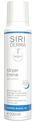 SIRIDERMA Körpercreme | Beruhigende & feuchtigkeitsspendende Pflege für empfindliche, trockene Haut – geeignet bei Neurodermitis, Psoriasis & Allergien 200 ml (leicht duftend)