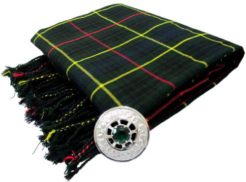 Tartanista - Herren Fly Plaid mit Schmuckstein-Brosche - ideal geeignet für Kilts von Dudelsackspielern - Stewart Jagd-Tartan