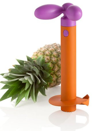 Brandani taille Ananas Lilas/orange anti-adhérent inox