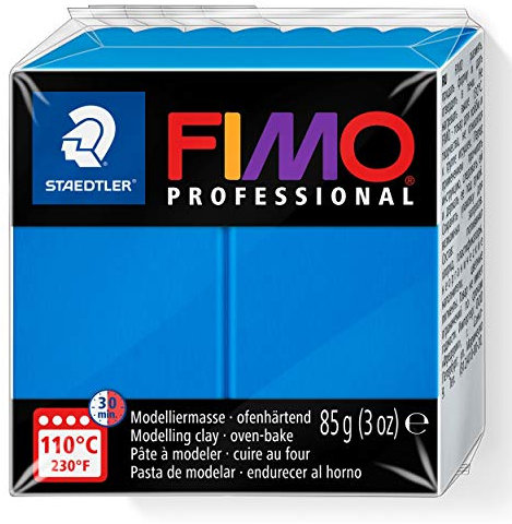STAEDTLER 8004-300 FIMO Professional Oven-Hardening Polymer Modelling Clay, 85g - True Blue (Single Block)