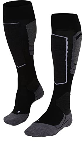 FALKE Damen Skisocken SK4 Advanced W Kh Wolle Funktionsmaterial warm dünn 1 Paar, Schwarz Black-Mix 3010-O, 39-40