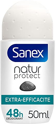SANEX - Déodorant à Bille Natur Protect Extra Efficacité - Déodorant pour Homme et Femme à la Pierre d'Alun - Efficacité 48 h - Sans Alcool, Sans Colorants - 50 ml