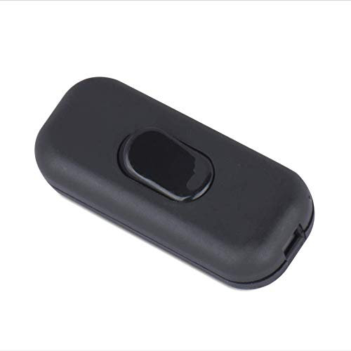 Schnurschalter 1-pol., 250V, 2A, Lampen-Schalter für 2- und 3-adrige Kabel, schwarz