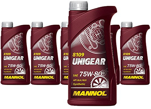 MANNOL 6 x 1L 8109 Unigear 75W-80 API GL5 / Schaltgetriebeöl PSA B71 2330
