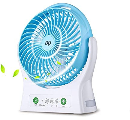 ZUKULIFE Ventilateur Batterie Ventilateur de Bureau Ventilateur Portable Silencieux USB Akuu Ventilateur Petit Ventilateur avec Batterie Rechargeable Ventilateur de Bureau (Bleu)