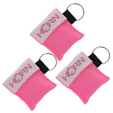Horn Medical Notfall-Beatmungstücher im Schlüsselanhänger, Horn-Key, 3er Set, Rosa