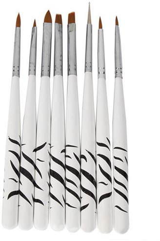 good01 8PCS Nail Brush Set Zebra Drill,good01 Zebra Nail Art Dotting Manicure Painting Drawing Polish Brush Pen Tools