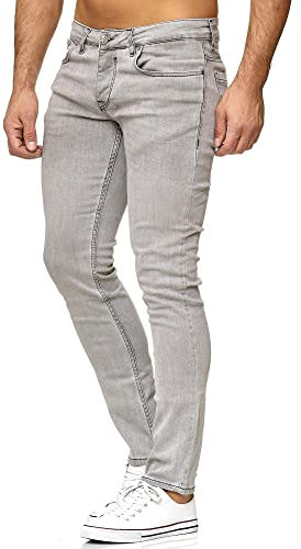 Tazzio Jeans Herren Slim Fit Stretch Jeanshose Hose Denim 16533 (33/30, Grau)