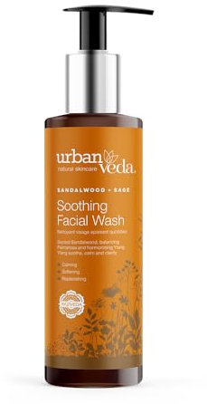 Urban Veda Soothing Facial Wash |Daily Simple Face Wash |For Dry, Mature, Sensitive & Inflamed skin| Contains Sandalwood & Rose Water| Sensitive Face Wash for Women & Men |Soothing and Calming |150 ML