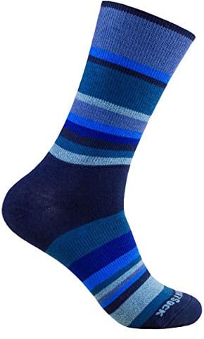 Wrightsock Stride Crew, blau(navystripes), Gr. XL