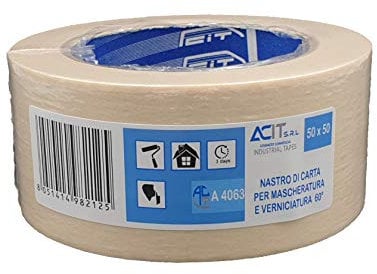 ACIT Kreppband Classic Beige, Universal-Abklebeband, Premium Malerkrepp, Klebeband für Malerarbeiten (50 mm)