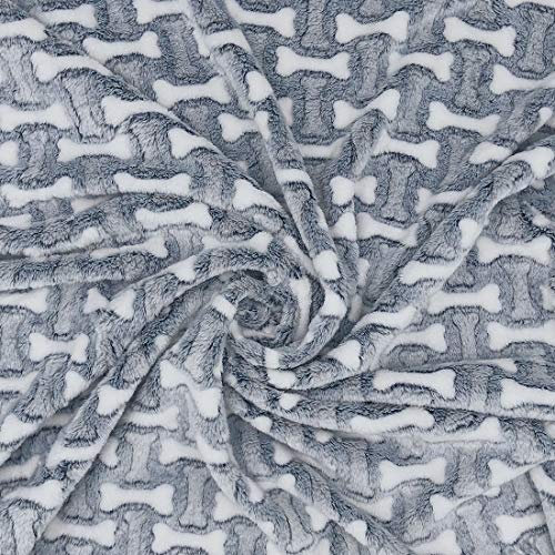 HEKO PANELS Fleecestoff Meterware Kinder Polar Fleece Meterware - Weicher Plüsch Fleece Meterware - Zweiseitige Warmer Fleece Stoff - Knochen