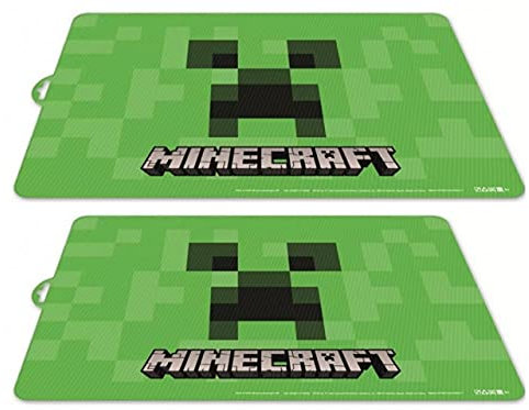 2 Stück kompatibel zu Minecraft Creeper Tischunterlage Platzdeckchen Malunterlage Knetunterlage Eßunterlage (Grün Creeper)