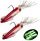 QualyQualy Gummitintenfisch Köder 36g 14cm Leuchtend Tintenfisch Gummiköder Meer Tintenfisch Angelköder Gummi für Zander, Barsch, Forellen, Hechte 2 Stück (2 Stück #E)