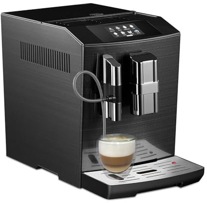Acopino Modena ONE Touch Kaffeevollautomat in Edelstahl mit Milchsystem,Cappuccino und Espresso auf Knopfdruck, schwarz, LCD Farbdisplay
