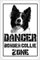 CARTELLO ATTENTI AL CANE - Danger BORDER COLLIE zone - Con Adesivo in Vinile e Pannello in Forex (Pannello 5mm Stampato)