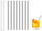 Kiemeu Lot de 8 pailles courtes en métal pour cocktails, petites pailles réutilisables pour enfants, mini pailles à cocktail