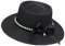 JK Home Panama Eté Femme Chapeau de Soleil avec Nœud de Papillon Capeline Large Bord pour Plage Mariage Camping Noir