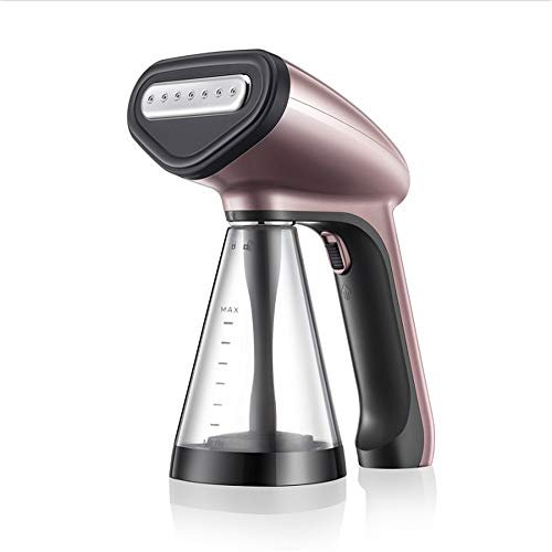 ksamwjf Potente vaporizador de Ropa de Mano, Plancha de Vapor de Mano portátil de 1500 W para Tela, hogar y los Viajes, Oro Rosa