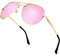 ANYLUV Pilot Sunglasses Mens, Polarised Sunglasses Men Women Classic Black Shades Metal Frame with UV Protection (Gold/Pink)