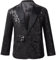 CHICTRY Pailletten Sakko Kinder Glitzer Jacke Jungen Langarm Anzugjacke Party Reverskragen Blazer Anzug Jacket Mit Ein Knopf Festlich Schwarz 146-152