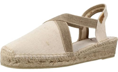 Toni Pons Verdi-V - Vegane Keil-Espadrille für Damen Baumwollstoff.