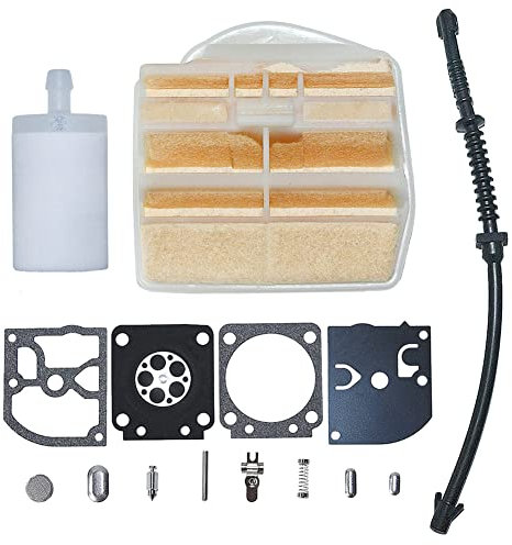Gubeter Kit di Riparazione del carburatore del Tubo Flessibile del Filtro del Carburante dell'Aria, per la Parte della Motosega per Husqvarna 445 445E 450 450E, 544080803, 544128601