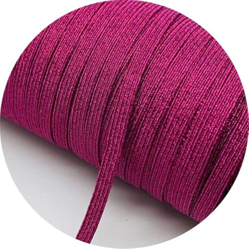 ALRIUS Cinta elástica Brillante de 6mm, Banda elástica de Costura, Banda de Goma para Cintura, Cuerda elástica, cordón DIY