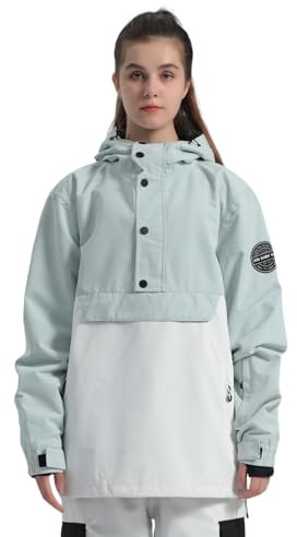 GSOU SNOW Frauen Ski Jacken Snowboard Winter Mäntel Warme Jacke für Frauen Skifahren Snowboard Sport Wasserdicht Winddicht, grün / weiß, Medium