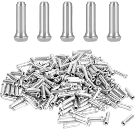 100 Pcs Cable End Caps, Bicycle Brake Parts, Shifter Cable Core End Caps, Cable Core Protection, Cable End Caps, Brake Cable Core End Sleeves, Cable Pulling Cap (Silver)