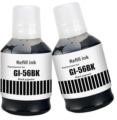 LAIPENG GI-56 GI56 Ink Bottles Compatible with MAXIFY GX7050 GX6050 GX5050 GX4050 GX3050 GX5550 GX6550 Printer 2 Black Multipack (Black*2)