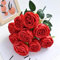 Jasion Künstliche Rose mit Stiel, Seidenblume, realistischer Blumenstrauß für Zuhause, Hochzeit, Party, Dekoration, ohne Vase (rot)