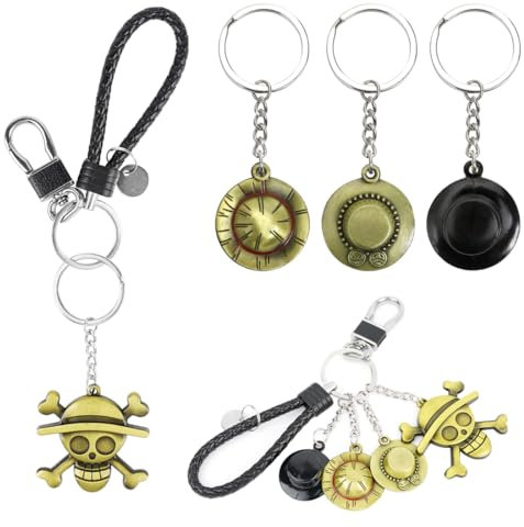 Siphus Anime Schlüsselanhänger, Cartoon Keychain, Coole Key Chains, Totenkopf Schlüsselbund, Thema Anhänger als Kleines Geschenk
