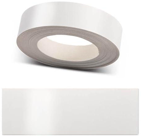 ben+camilla.com Kantenumleimer zum Aufbügeln | Weiß Seidenglänzend 21 mm x 5 m Rolle (leicht glänzend glatt) | Premium Qualität für professionelle Ergebnisse | Kantenschutz
