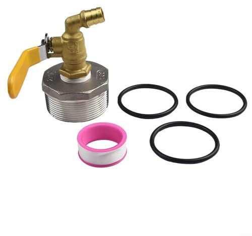 Robinet de sortie de rechange en acier inoxydable, convient pour 200 L, avec 3 joints toriques