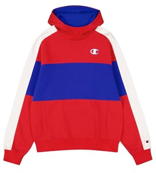 Champion Legacy Retro Sport (220317) - Soft Compact Poly Fleece Color Block Kapuzenpullover, Mehrfarbig Miglion/Tiefblau (CRD/BAI/Wht), M Herren FW24, Wurmhaut/Tiefblau (CRD/Bai/Wht), M
