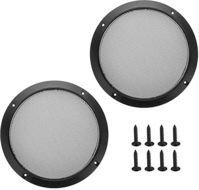 sourcing map 2Pcs 6.5 Grill Mesh Decorative Circle Woofer Guard Protector Cover Parts with 8 Screws Black