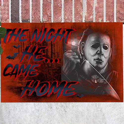 MIAOMANSENSTORE Fußmatte innen außen fussmatte The Night He Came Home Michael Myer Halloween dekorative Fußmatte, Halloween Home dekorative Willkommens-Fußmatte Deko Wohnzimmer