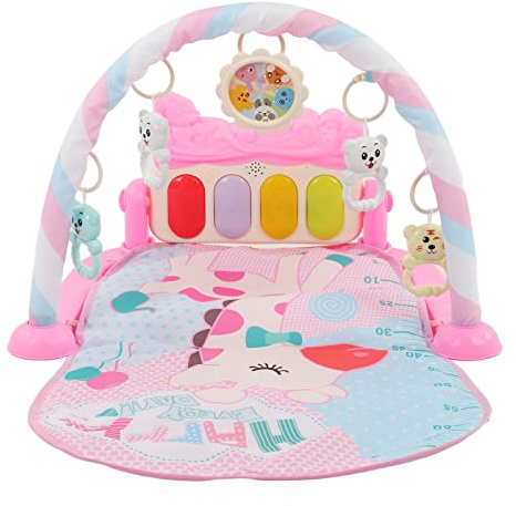 Baby-Spielmatte Deluxe Kick, Spielklavier-Fitnessstudio mit Musikalischen Spielzeuglichtern und Intelligenten Stufen-Lerninhalten für Neugeborene Bis Kleinkinder, Abnehmbar,