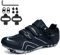 NGARY Fahrradschuhe MTB Herren, Mountainbike Schuhe kompatibel mit SPD 2 Schrauben mit Cleats, Unisex Radsportschuhe Draussen,Black Gray,42 EU